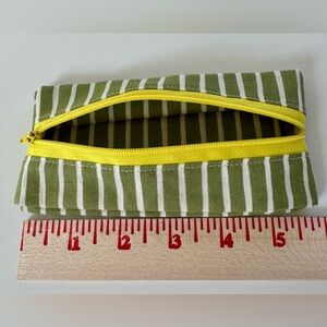 Gudrun Sjoden Green and Yellow Striped Pouch